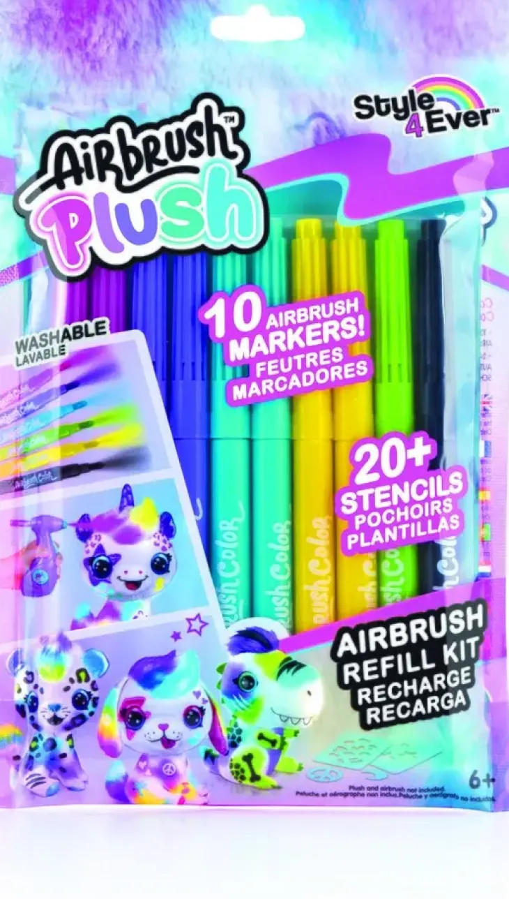 Airbrush plush täyttöpakkaus 10 kynää