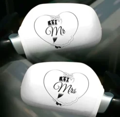 Auton peili koristeet mr. & mrs.