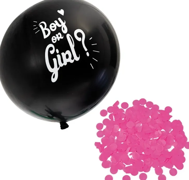 Boy or girl pink confetti