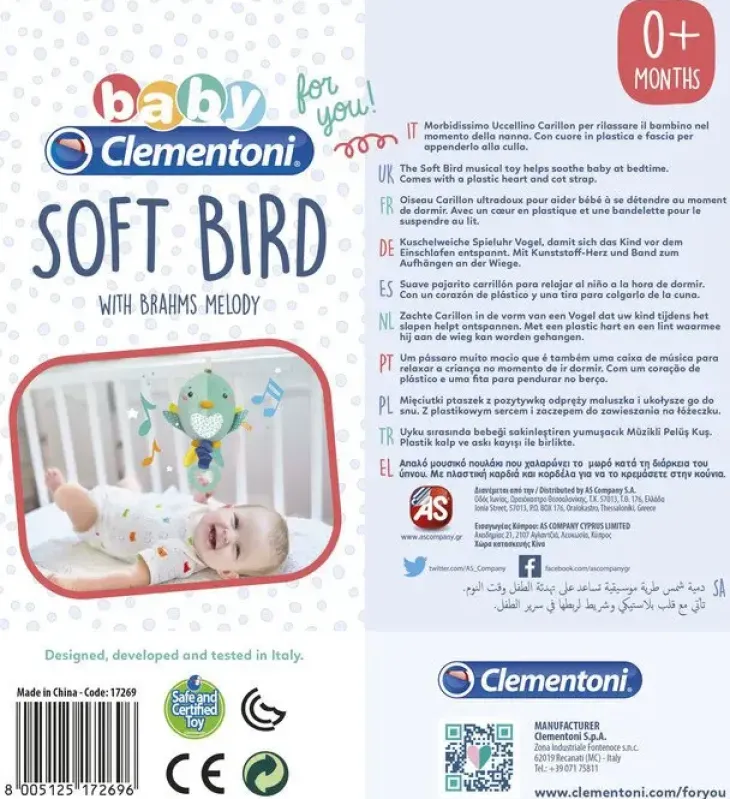 Clementoni soittorasia lintu