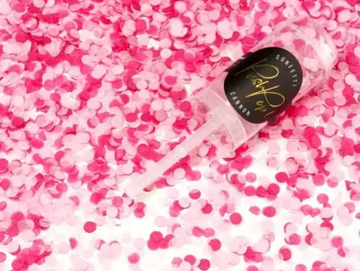 Confetti push pop pinkki