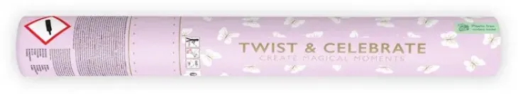 Confettitykki perhosilla white