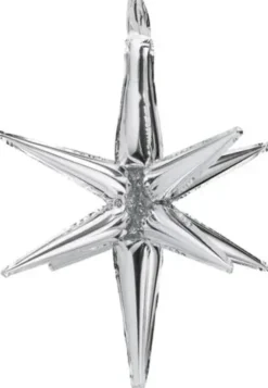 3d foil balloon star, 70cm, silver
