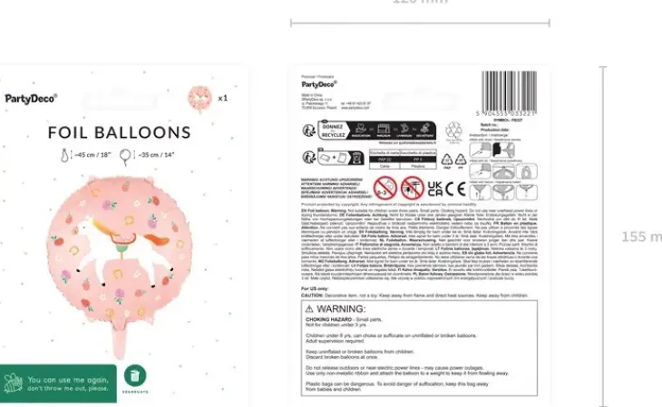 Foliopallo hevonen pinkki 45cm