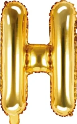 Foliopallo h kirjain 35cm kulta