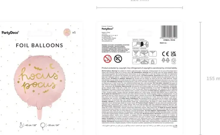 Foliopallo hocus pocus 45cm