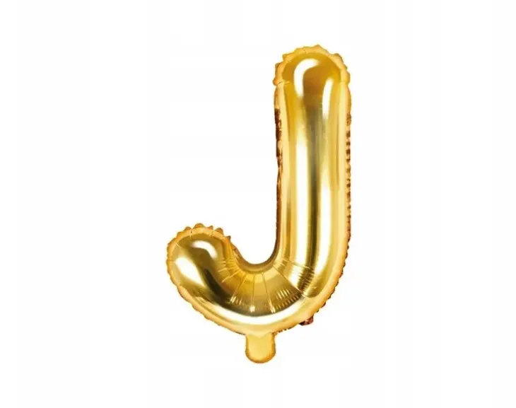 Foliopallo j kirjain 35cm kulta