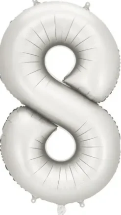 Foliopallo numero 8 hopeinen 86cm