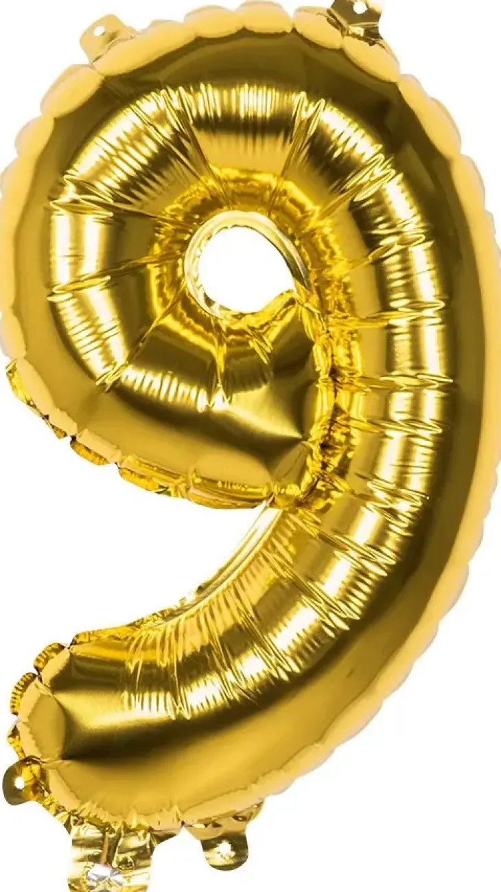 Foliopallo numero 9 kulta 36 cm