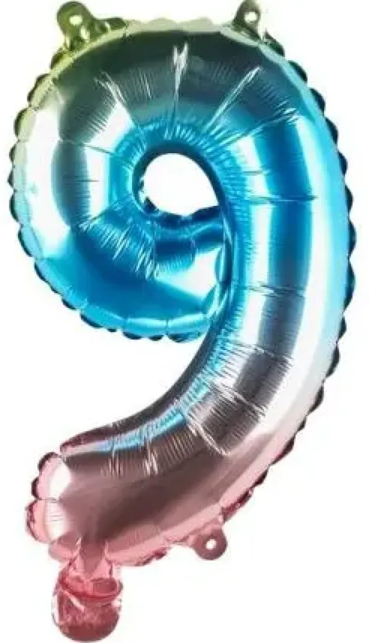 Foliopallo numero 9 rainbow 33 cm
