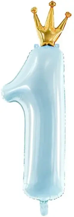 Foliopallo numero 1 sininen kruunu 90cm