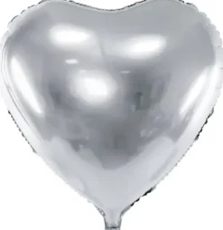 Foliopallo sydän hopea 45cm