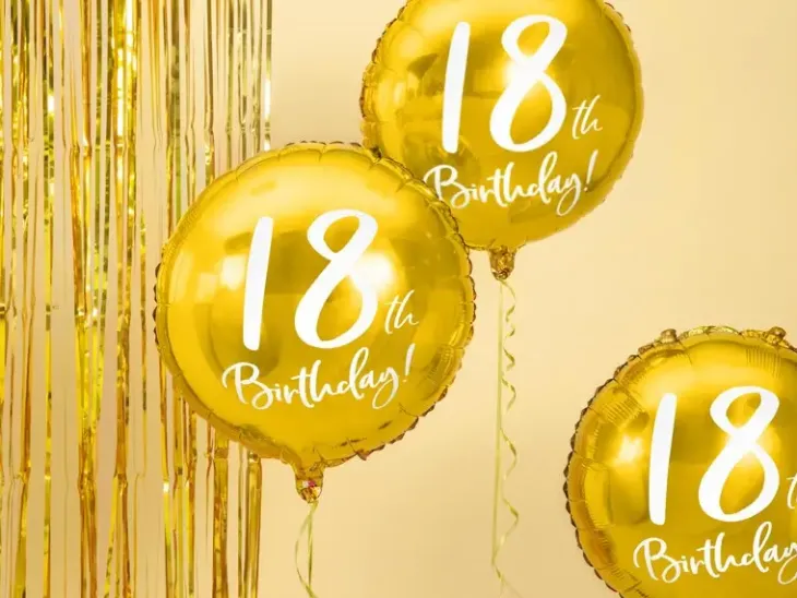 Foliopallo 18th birthday kulta 45cm