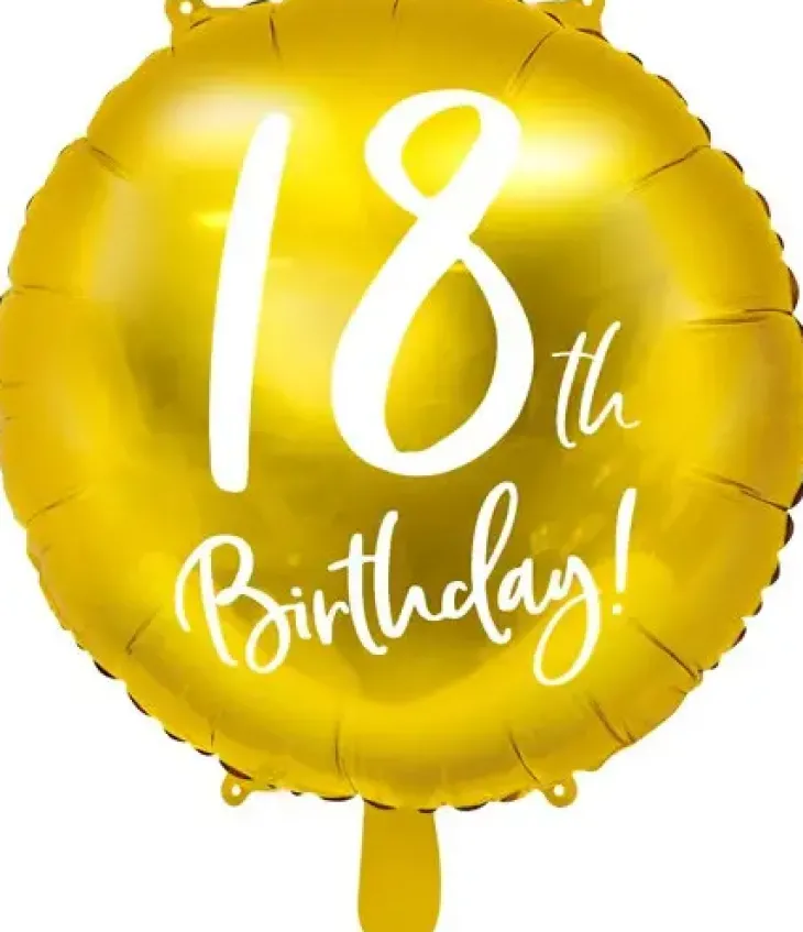 Foliopallo 18th birthday kulta 45cm