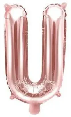Foliopallo u kirjain 35cm ruusukulta