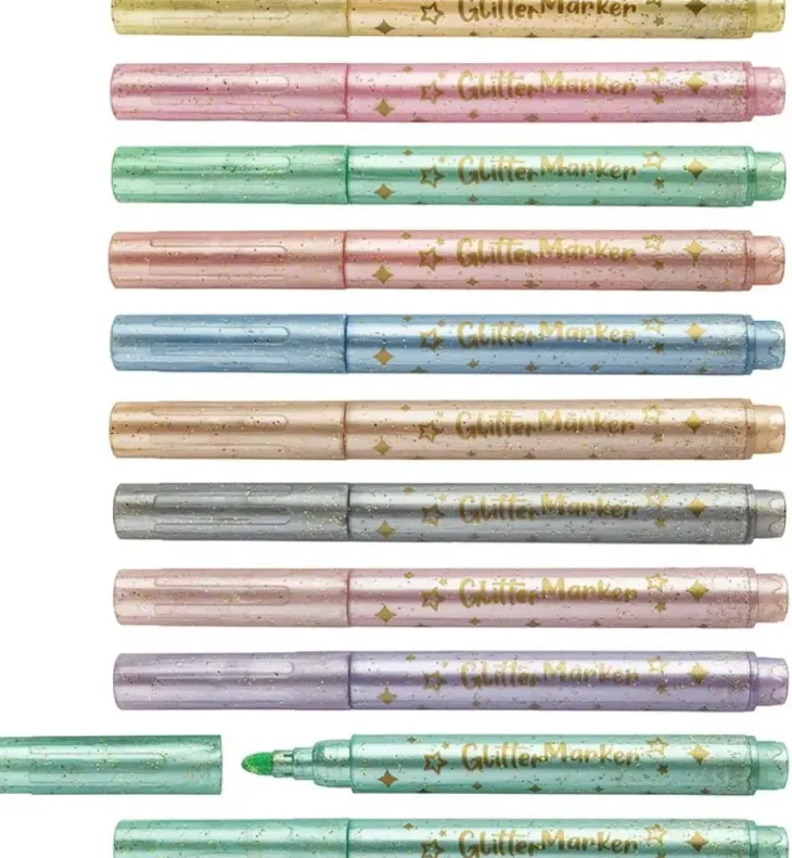 Glitter huopakynä jumbo 10 väriä
