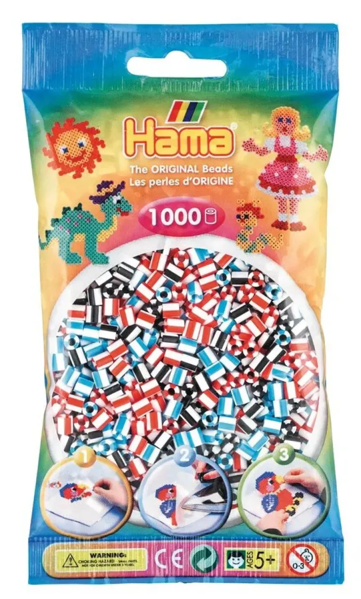 Hama pussi 1000 3-mix valkoraita 207-91