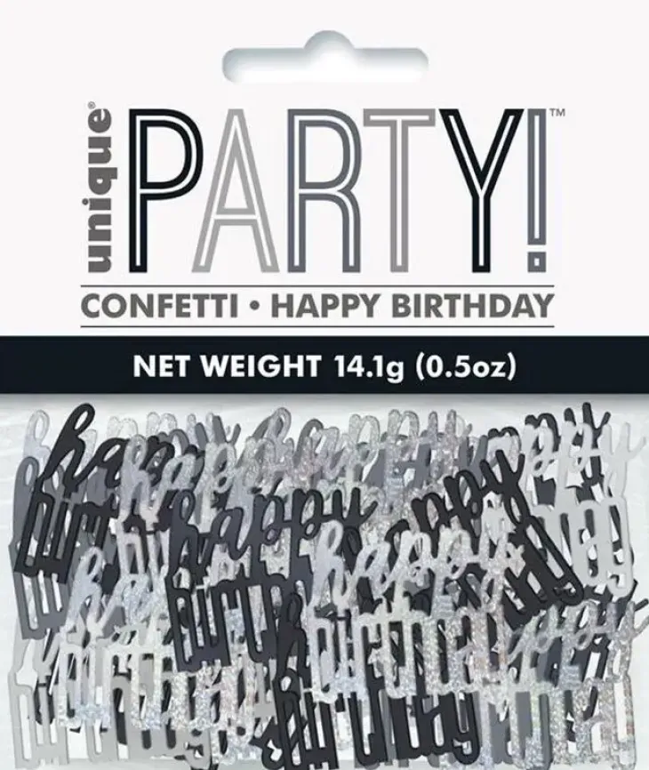 Happy b-day confetti musta
