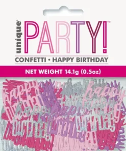 Happy b-day confetti pinkki