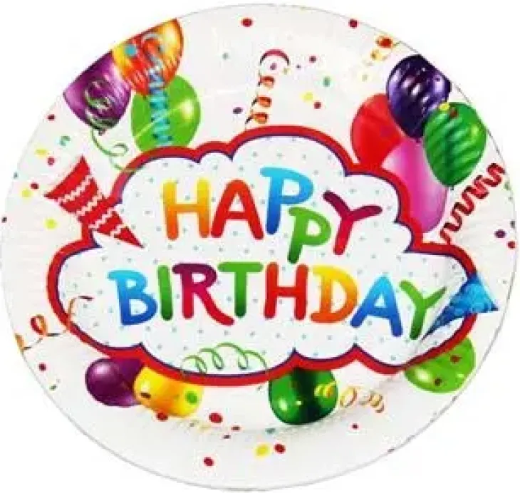 Happy birthday lautanen 23 cm 6 kpl