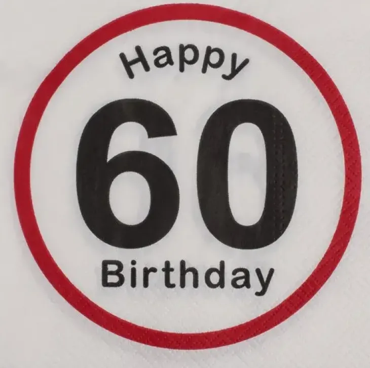 Happy birthday 60 lautasliina 20 kpl