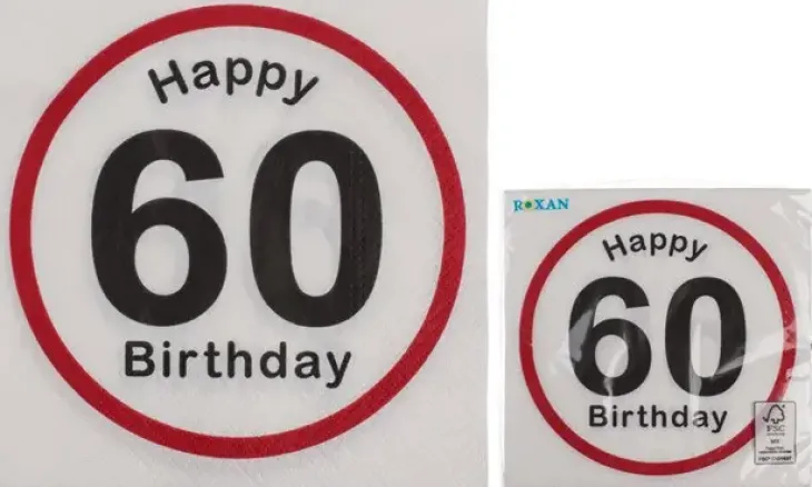 Happy birthday 60 lautasliina 20 kpl