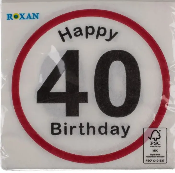 Happy birthday 40 lautasliina 20 kpl