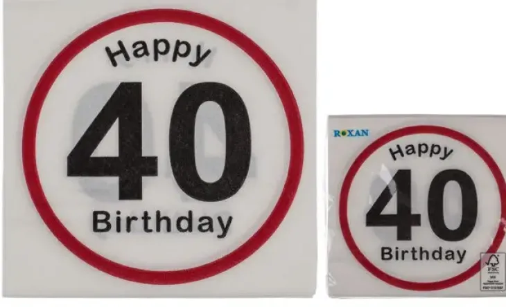 Happy birthday 40 lautasliina 20 kpl