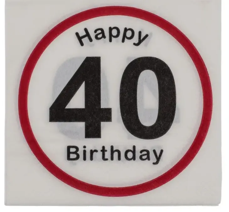 Happy birthday 40 lautasliina 20 kpl
