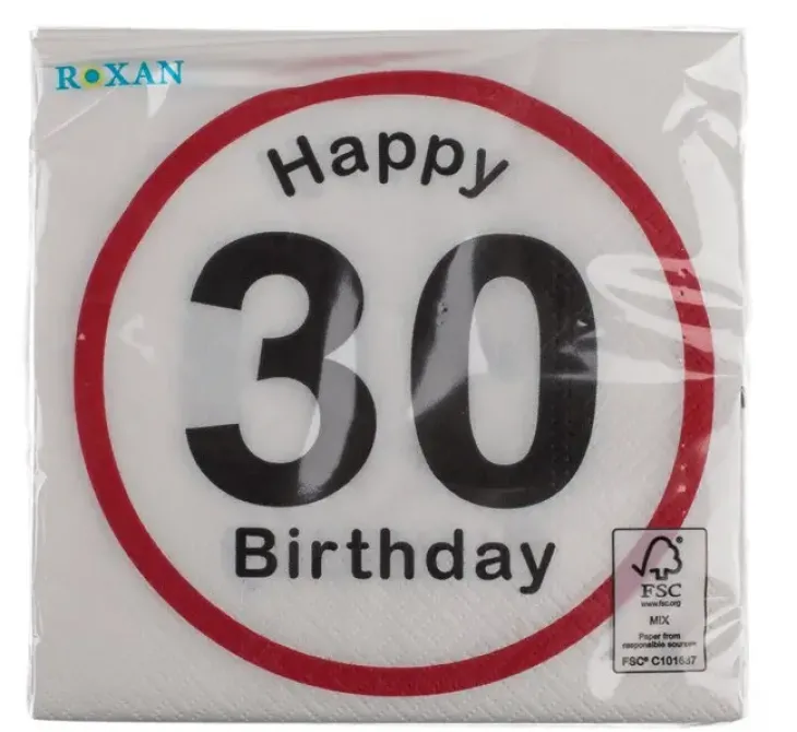 Happy birthday 30 lautasliina 20 kpl