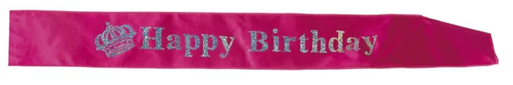 Happy birthday olkanauha pinkki