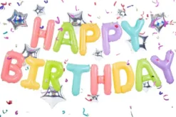 Happy birthday pallot ja tähdet