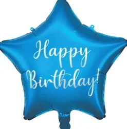 Happy birthday sininen tähtifoliopallo