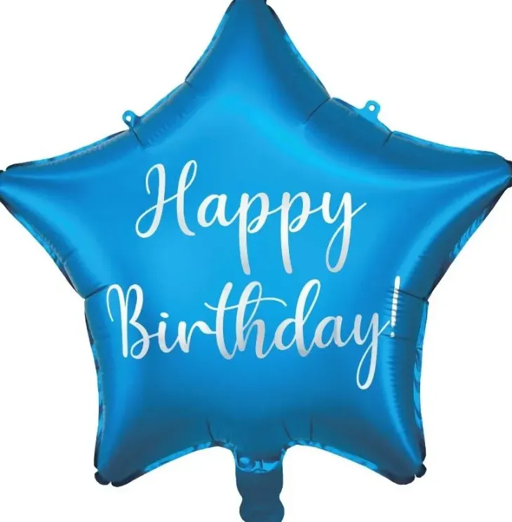 Happy birthday sininen tähtifoliopallo