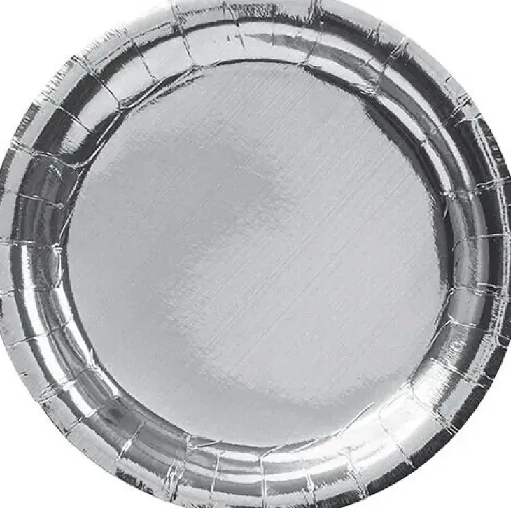 Hopeiset pahvilautaset 8kpl 18,5 cm