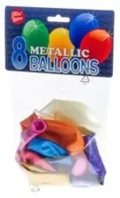 Ilmapallo metalliväri 8kpl/pkt