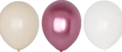 Ilmapallot 6 kpl valko-violetti-beige