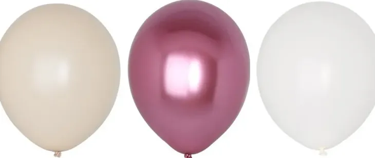 Ilmapallot 6 kpl valko-violetti-beige