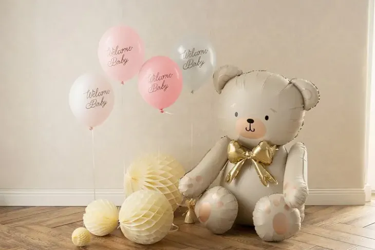 Ilmapallot welcome baby pinkki 6kpl