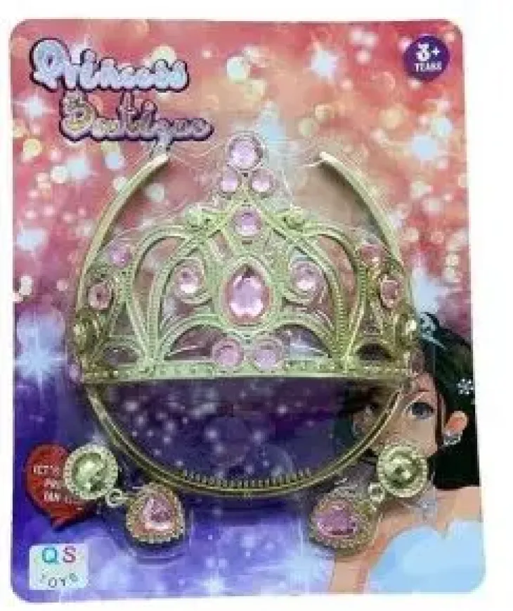 Kultainen tiara ja korvakorut
