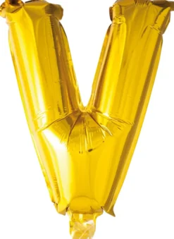 Kultainen v kirjain 41 cm