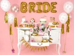 Kumipallot 30cm bride to be kulta 6kpl