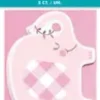 Kutsukortti pinkki elefantti 8kpl