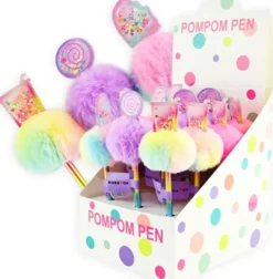 Kynä pörröinen pompom makeiset 21cm
