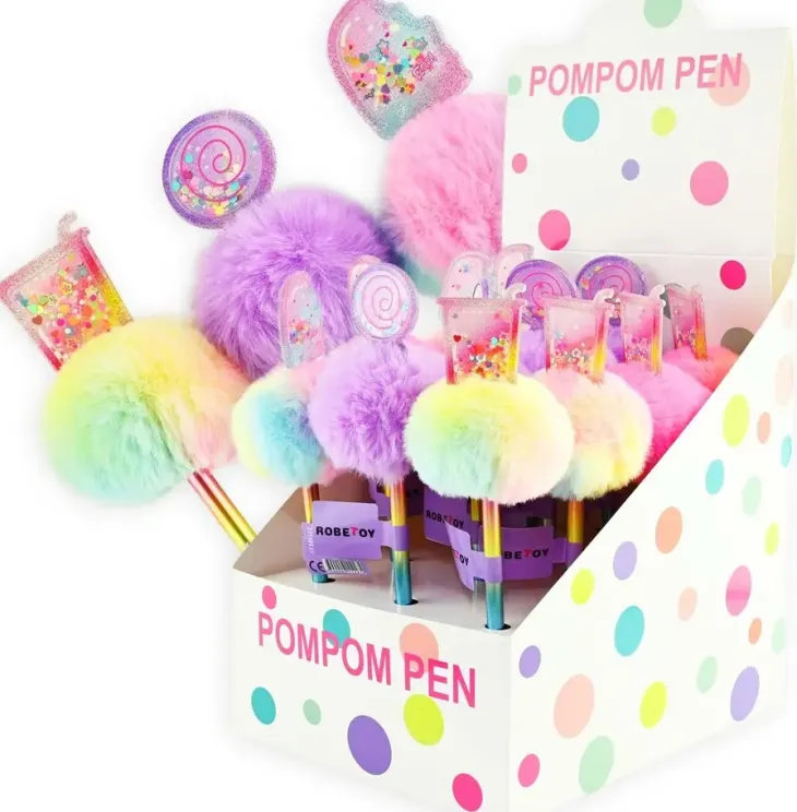 Kynä pörröinen pompom makeiset 21cm