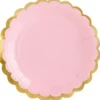 Lautaset pinkki/kulta 6kpl