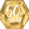 Lautaset 50th birthday kulta 6kpl