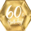 Lautaset 60th birthday kulta 6kpl