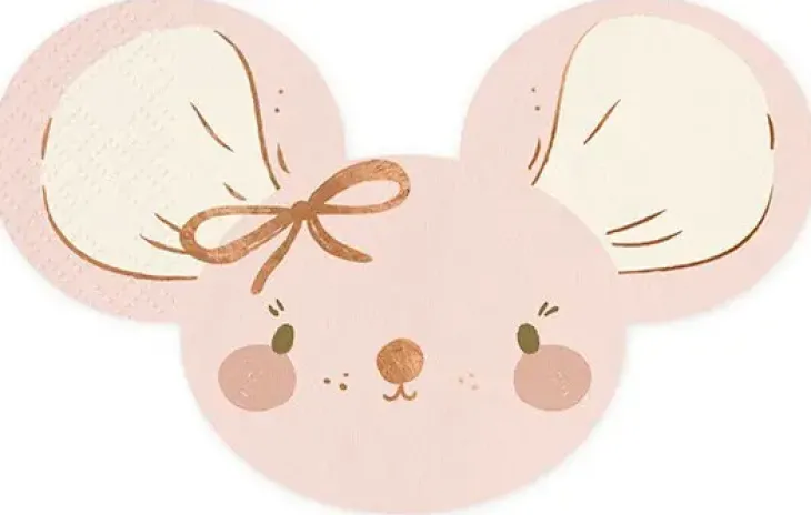 Lautasliina hiiri light pink 16x10 cm