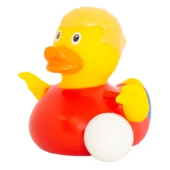 Lilalu naisjalkapallonpelaaja kumiankka
